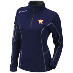 Houston Astros Women's Omni-Wick Shotgun Quarter-Zip Pullover Top Navy | Columbia