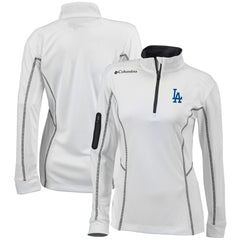 Los Angeles Dodgers Women's Omni-Wick Shotgun Quarter-Zip Pullover Top White | Columbia