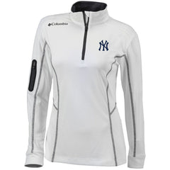 New York Yankees Women's Omni-Wick Shotgun Quarter-Zip Pullover Top White | Columbia
