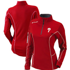Philadelphia Phillies Women's Omni-Wick Shotgun Quarter-Zip Pullover Top Red | Columbia
