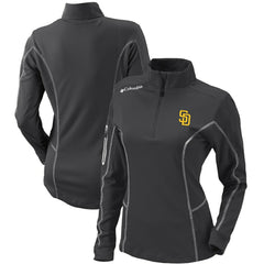 San Diego Padres Women's Omni-Wick Shotgun Quarter-Zip Pullover Top Charcoal | Columbia