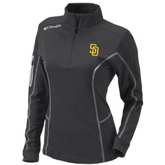 San Diego Padres Women's Omni-Wick Shotgun Quarter-Zip Pullover Top Charcoal | Columbia
