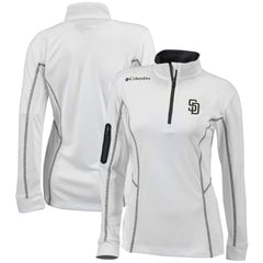 San Diego Padres Women's Omni-Wick Shotgun Quarter-Zip Pullover Top White | Columbia
