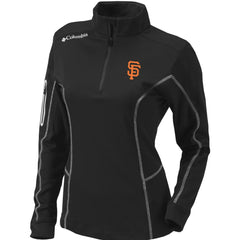 San Francisco Giants Women's Omni-Wick Shotgun Quarter-Zip Pullover Top Black | Columbia
