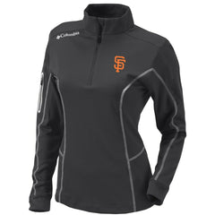 San Francisco Giants Women's Omni-Wick Shotgun Quarter-Zip Pullover Top Charcoal | Columbia