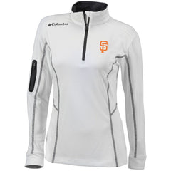San Francisco Giants Women's Omni-Wick Shotgun Quarter-Zip Pullover Top White | Columbia