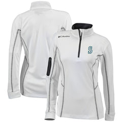 Seattle Mariners Women's Omni-Wick Shotgun Quarter-Zip Pullover Top White | Columbia