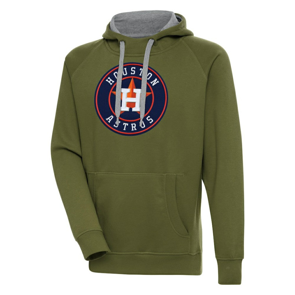 Houston Astros Antigua Victory Pullover Hoodie Olive