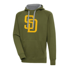 San Diego Padres Antigua Victory Pullover Hoodie Olive