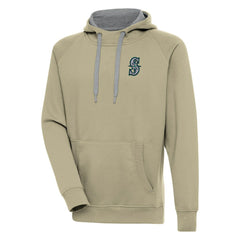 Seattle Mariners Antigua Victory Pullover Hoodie Khaki