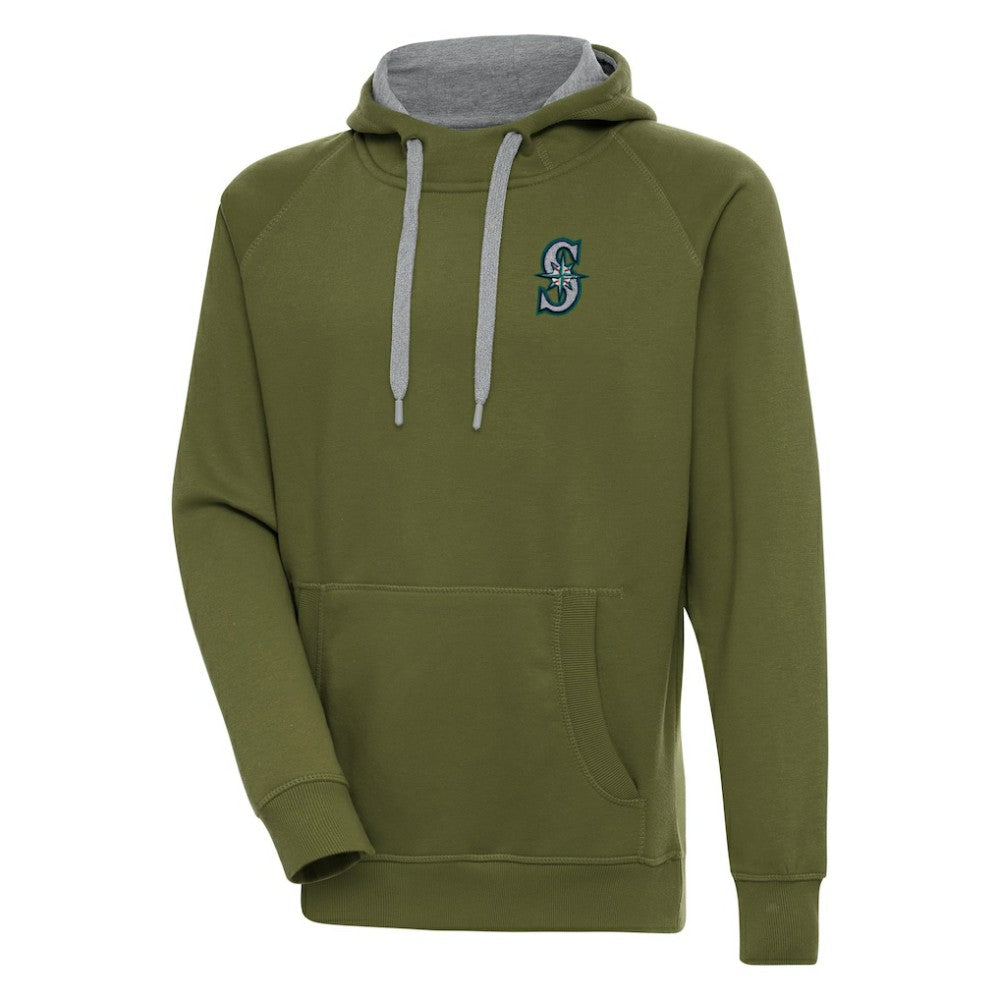 Seattle Mariners Antigua Victory Pullover Hoodie Olive