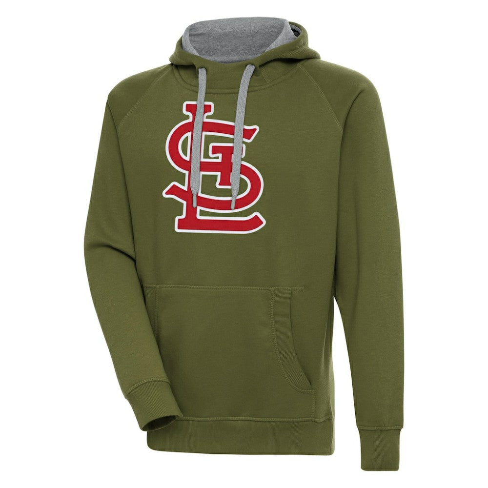 St. Louis Cardinals Antigua Victory Pullover Hoodie Olive