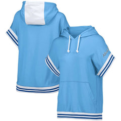 Atlanta Braves Lusso Women's Mabel Tri-Blend Short Sleeve Pullover Hoodie Light Blue