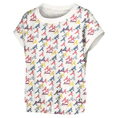 Atlanta Braves Lusso Women's Madge Dolman Tri-Blend T-Shirt White