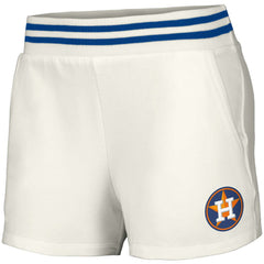 Houston Astros Lusso Women's Maeg Tri-Blend Pocket Shorts White