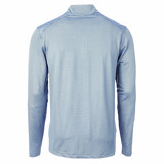 Kansas City Royals Cutter & Buck Virtue Eco Pique Micro Stripe Recycled Quarter-Zip Pullover Top Light Blue/Navy