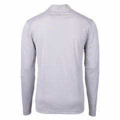 Kansas City Royals Cutter & Buck Virtue Eco Pique Micro Stripe Recycled Quarter-Zip Pullover Top Gray/White