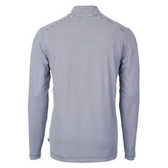 Minnesota Twins Cutter & Buck Virtue Eco Pique Micro Stripe Recycled Quarter-Zip Pullover Top Navy/White