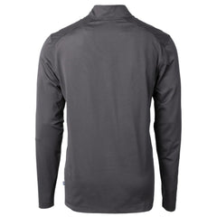 Pittsburgh Pirates Cutter & Buck Virtue Eco Pique Micro Stripe Recycled Quarter-Zip Pullover Top Black/Gray