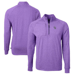 Colorado Rockies Cutter & Buck Adapt Eco Knit Stretch Recycled Quarter-Zip Pullover Top Heather Purple