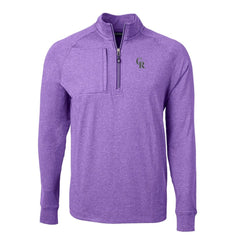 Colorado Rockies Cutter & Buck Adapt Eco Knit Stretch Recycled Quarter-Zip Pullover Top Heather Purple