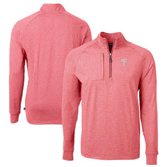 Philadelphia Phillies Cutter & Buck Adapt Eco Knit Stretch Recycled Quarter-Zip Pullover Top Heather Red