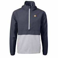 Houston Astros Cutter & Buck Charter Eco Recycled Half-Zip Anorak Jacket Navy/Gray