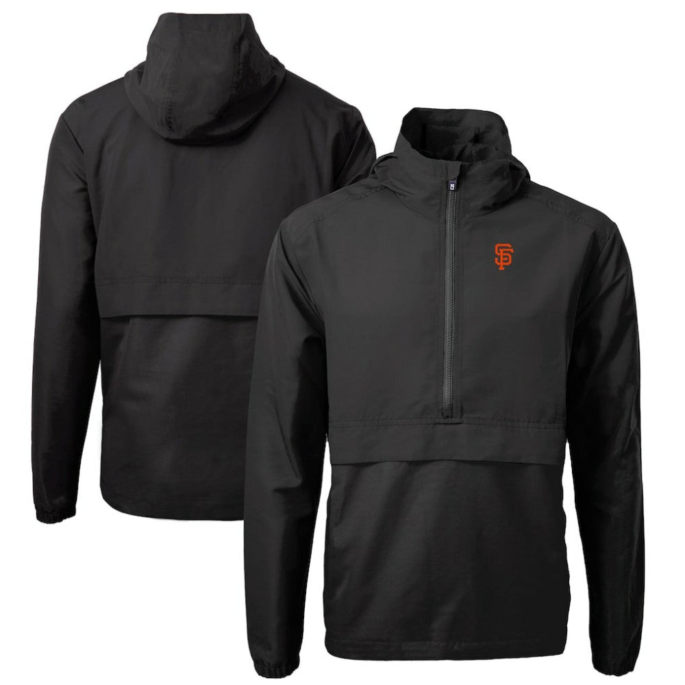 San Francisco Giants Cutter & Buck Charter Eco Recycled Half-Zip Anorak Jacket Black