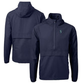 Seattle Mariners Cutter & Buck Charter Eco Recycled Half-Zip Anorak Jacket Navy