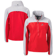 Atlanta Braves Cutter & Buck Women's Charter Eco Recycled Anorak Jacket Red/Gray
