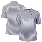 Chicago Cubs Cutter & Buck Women's Virtue Eco Pique Stripe Top Navy