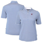 Chicago Cubs Cutter & Buck Women's Virtue Eco Pique Stripe Top Blue