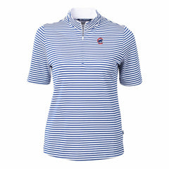 Chicago Cubs Cutter & Buck Women's Virtue Eco Pique Stripe Top Blue