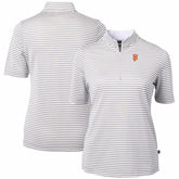 San Francisco Giants Cutter & Buck Women's Virtue Eco Pique Stripe Top Gray