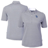 Tampa Bay Rays Cutter & Buck Women's Virtue Eco Pique Stripe Top Navy