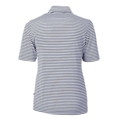 Tampa Bay Rays Cutter & Buck Women's Virtue Eco Pique Stripe Top Navy