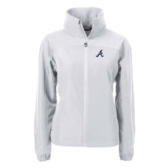 Atlanta Braves Cutter & Buck Women's Charter Eco Recycled Full-Zip Jacket Gray