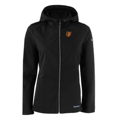 Baltimore Orioles Cutter & Buck Women's Evoke Eco Softshell Recycled Full-Zip Jacket Black