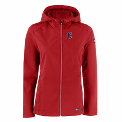 Cleveland Guardians Cutter & Buck Women's Evoke Eco Softshell Recycled Full-Zip Jacket Red