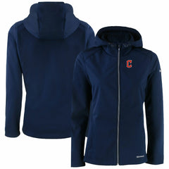 Cleveland Guardians Cutter & Buck Women's Evoke Eco Softshell Recycled Full-Zip Jacket Navy