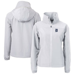 Detroit Tigers Cutter & Buck Women's Charter Eco Recycled Full-Zip Jacket Gray