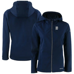 Detroit Tigers Cutter & Buck Women's Evoke Eco Softshell Recycled Full-Zip Jacket Navy