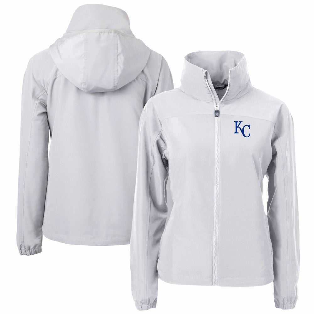 Kansas City Royals Cutter & Buck Women's Charter Eco Recycled Full-Zip Jacket Gray