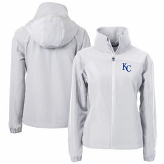 Kansas City Royals Cutter & Buck Women's Charter Eco Recycled Full-Zip Jacket Gray