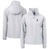 Los Angeles Angels Cutter & Buck Women's Charter Eco Recycled Full-Zip Jacket Gray