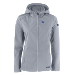 Los Angeles Dodgers Cutter & Buck Women's Evoke Eco Softshell Recycled Full-Zip Jacket Gray