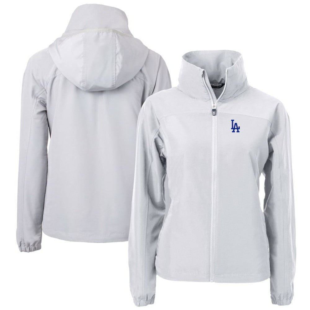 Los Angeles Dodgers Cutter & Buck Women's Charter Eco Recycled Full-Zip Jacket Gray