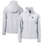 Los Angeles Dodgers Cutter & Buck Women's Charter Eco Recycled Full-Zip Jacket Gray