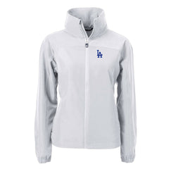 Los Angeles Dodgers Cutter & Buck Women's Charter Eco Recycled Full-Zip Jacket Gray