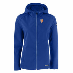 New York Mets Cutter & Buck Women's Evoke Eco Softshell Recycled Full-Zip Jacket Royal